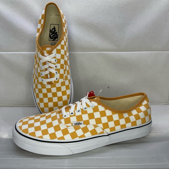 Vans Authentic Gold Checkerboard Lace Up Skate Shoes Mens Size 11.5 - Picture 3 of 11